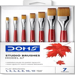 DOMS STUDIO BRUSHES MODEL 67 - 7pcs Flat Brushes